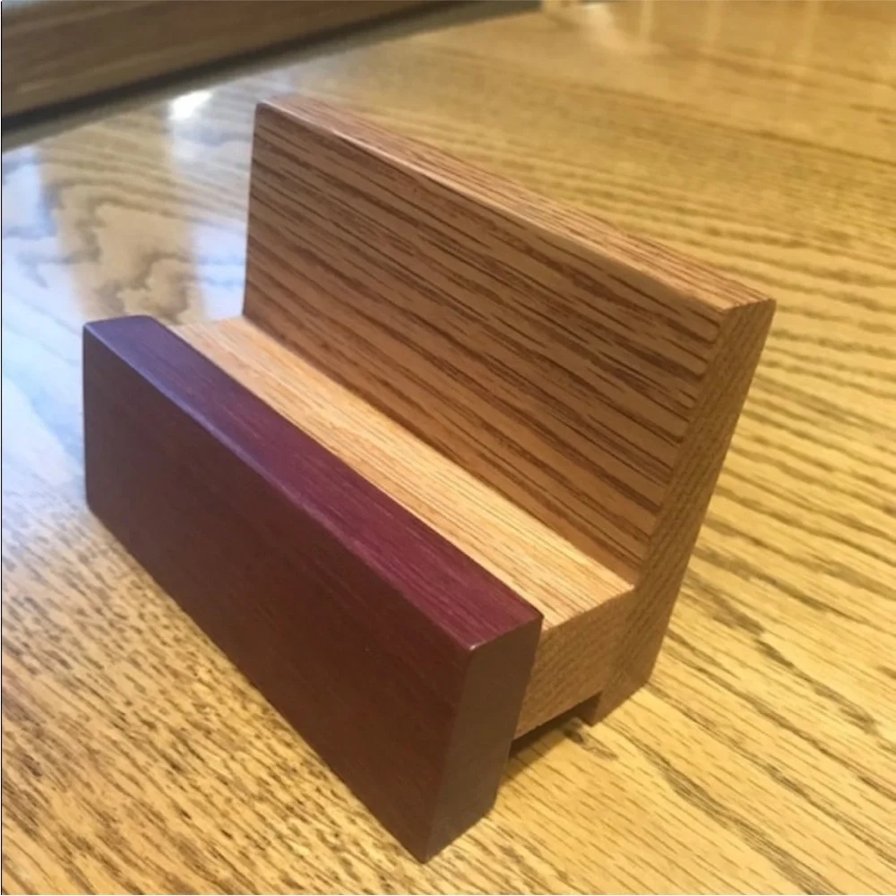 Hand crafted real wood Business Card Holder